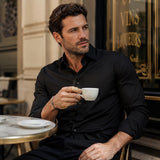 Men's Tailored Long Sleeve Shirt with Chest Pocket