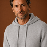 Men's Long Sleeve Hooded Knit Drawstring Sweater