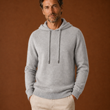 Men's Long Sleeve Hooded Knit Drawstring Sweater