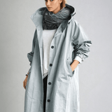 Women's Belted Longline Lapel Collar Trench Coat