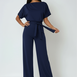 Women's Ruffle Sleeve Wide Leg Jumpsuit