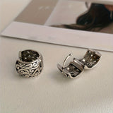 Engraved Sterling Silver Earrings with Hinge Clasp