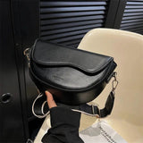 Curved Flap Crossbody Shoulder Bag