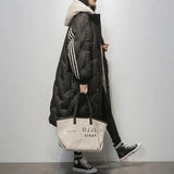 Women's Long Slim-Fit Padded Puffer Winter Jacket