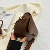 Curved Flap Crossbody Shoulder Bag