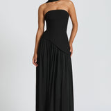 Women's Strapless Side Slit Maxi Dress