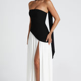 Women's Strapless Side Slit Maxi Dress