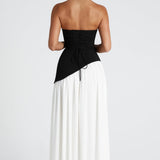 Women's Strapless Side Slit Maxi Dress