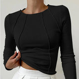 Ladies’ Ribbed Long Sleeve Top