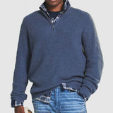 Men's Ribbed Knit Quarter-Zip Long Sleeve Sweater