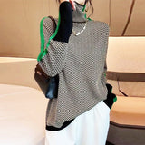 Contrast Sleeve Turtleneck Long Sleeve Pullover Sweater