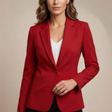 Women's Tailored Lapel Collar Button-Front Blazer