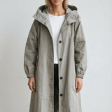 Women's Belted Longline Lapel Collar Trench Coat