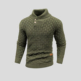 Men's Cotton Bamboo Blend High-Neck Knitted Sweater