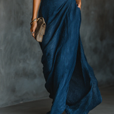 Women's Two-Piece Collared Shirt and Wrap Skirt Set