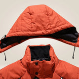Men's Windproof Down Winter Jacket, Detachable Hood
