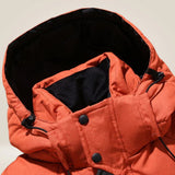 Men's Windproof Down Winter Jacket, Detachable Hood