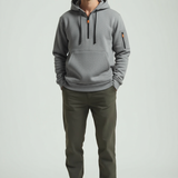 Half-Zip Cotton Blend Hoodie with Practical Pockets