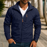 Men's Regular-Fit Zip Outdoor Jacket, Stand Collar