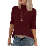 Women's White Autumn Relaxed Fit Short Sleeve Jumper
