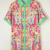 Bohemian Printed Shirt Dress
