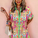 Bohemian Printed Shirt Dress