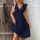 Broderie V-Neck Midi Dress