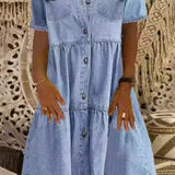 Denim Button Front Shirt Dress