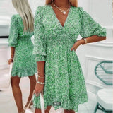 Floral V-Neck Mini Dress