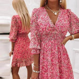 Floral V-Neck Mini Dress