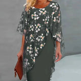 Floral Overlay Midi Dress
