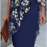 Floral Overlay Midi Dress