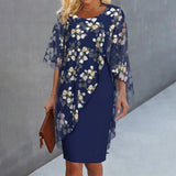 Floral Overlay Midi Dress
