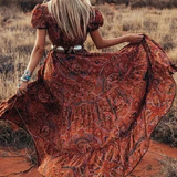 Bohemian Printed Wrap Maxi Dress