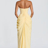 Strapless Draped Maxi Dress