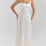 Square Neck Satin Maxi Dress