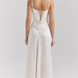 Square Neck Satin Maxi Dress