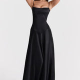 Square Neck Satin Maxi Dress