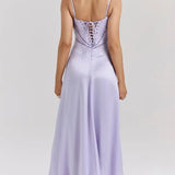 Square Neck Satin Maxi Dress