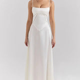 Square Neck Satin Maxi Dress