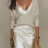 Satin V-Neck Slip Maxi Dress