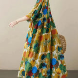 Abstract Floral Oversized Maxi Dress
