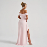 Women's Off Shoulder Side Slit Maxi Dress