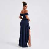 Women's Off Shoulder Side Slit Maxi Dress