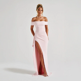 Women's Off Shoulder Side Slit Maxi Dress