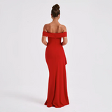 Women's Off Shoulder High Split Maxi Dress