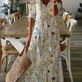 Floral Button Front Midi Dress