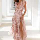Floral Ruffle Maxi Dress