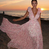 Floral Ruffle Maxi Dress