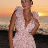Floral Ruffle Maxi Dress